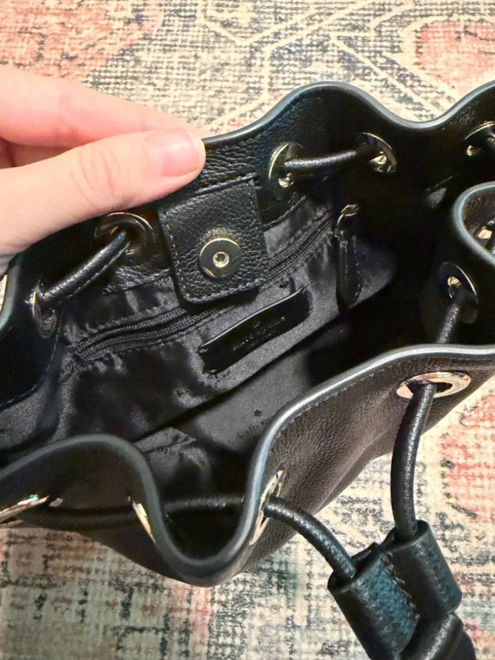 Kate Spade Rosie Mini Bucket Bag Black Leather Purse KC740 Retail $359